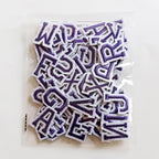 1.3 inch Iron on Letter Patches 78 Pieces, A-Z Embroidered Alphabet Patches for Clothing Jackets Hats Backpacks Jeans Purple