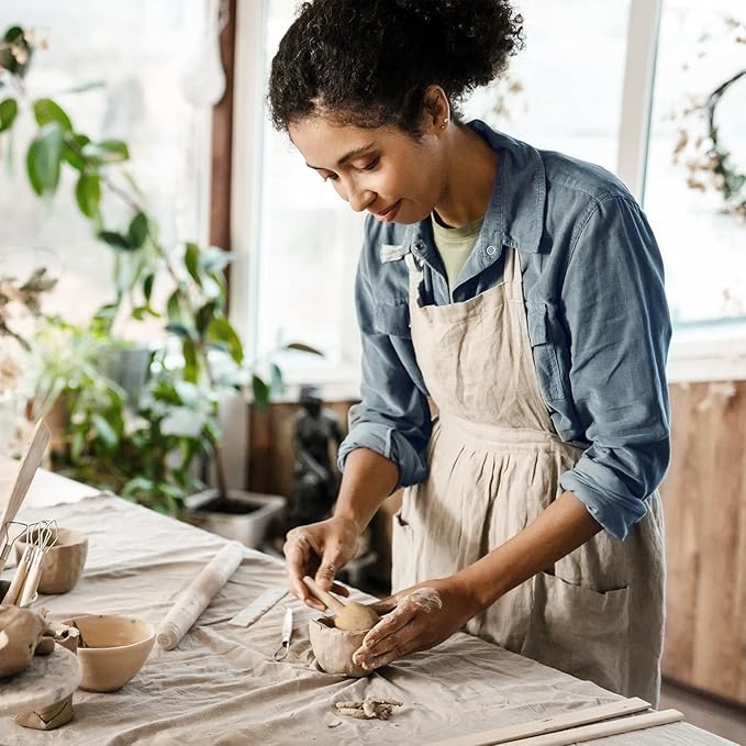 Arteza Pottery & Polymer Clay Tools, 42-Piece Sculpting Set, Steel Tip Tools with Wooden Handles, for Pottery Modeling, Smoothing, Carving & Ceramics