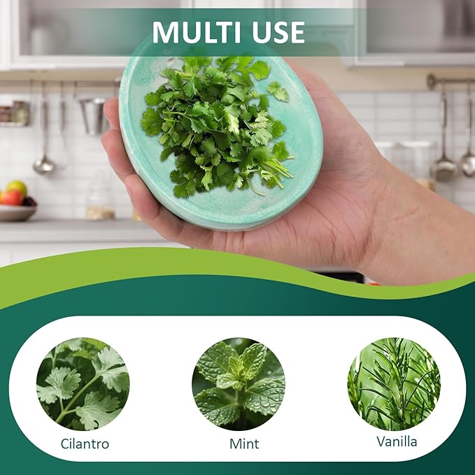 WOJVVK Pottery Herb Stripper Bowl, Handmade Different Hole Sizes Ceramic Herb Peeling Bowl