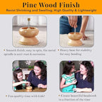 SHOP LC DELIVERING JOY Seed Bead Spinner for Jewelry Making Kit Clay Bead Spinner with Big Eye Beading Needle & 3mtr Wire - Necklace Bracelet Maker Wooden Birthday Gifts - Pinewood