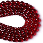 8MM 45PCS Garnet Red Glass Crystal Spacer Loose Beads for Jewelry Making DIY Bracelet 15 Inches 1 Strand