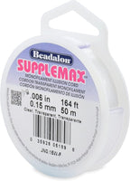 Beadalon SuppleMax Illusion Beading Cord, The Invisible String for Crafts - Jewelry Making Nylon String, Clear Bracelet String & Fishing Line for Crafts, .006 Inches, 164ft Clear Monofilament