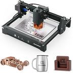 Genmitsu Laser Engraver Machine Kortek 10W, Desktop Laser Cutter, Wireless APP Supported, ±0.01mm High Precision, Portable Laser Engraving Machine for DIY Wood, Acrylic, Leather, Glass, Metal, Fiber