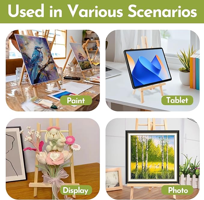 Conda 2 Pack 17 Inch Wooden Tabletop Easel Stand, A-Frame Art Painting Easel for Painting, Display & Art Creation, Canvas Holder for Artists, Students & Hobbyists