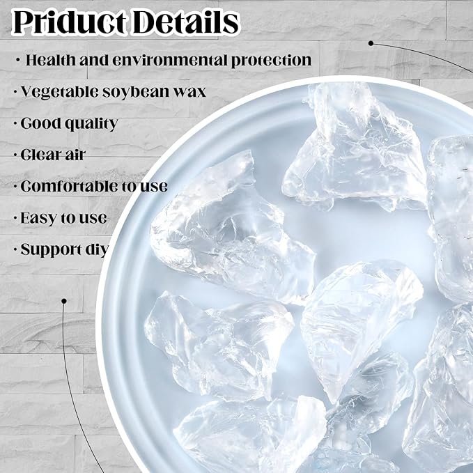 Heigble 9.9 lb High Density Transparent Gel Candle Wax Clear Gel Wax Jelly Candle 100 Pcs Wick and 100 Pcs Wick Stickers for DIY Making Handmade Projects Material Supplies