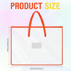 5 Pcs Colorful Art Portfolio Bags 19 x 25 Inch Transparent Artwork Storage Case with Handle and Zipper Mesh Folder Organizers for Bulletin Boards Paintings Scrapbooks Posters, 5 Colors