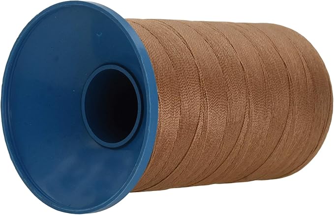 Mandala Crafts Bonded Nylon Thread Russet Brown Heavy Duty Sewing Threads - 1250 YDs Size 138 420D T135 Tex 135 Thread for Leather Jeans Weaving Outdoor Marine Upholstery Threads