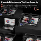 Longer RAY5 20W Laser Engraver with Air Pump, 17.3"x 17.3" Honeycomb Bed, Rotary Roller, and 8 Risers – Cuts and engraves Wood, Metal, Acrylic, tumblers