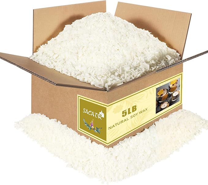 SACATR 5LB Soy Wax for Candle Making, 100% Soy Wax - Natural Candle Wax- No additives and Pure, Premium Quality Candle Wax for Candle Making
