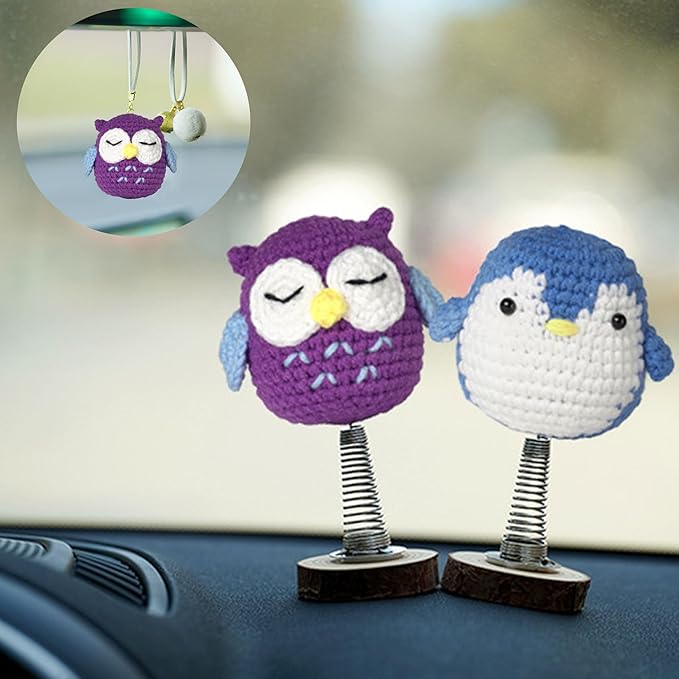 HKEUZEZO Beginners Crochet Kit Animal Knitting Set, 3 Pattern-Owl Penguin Frog Crochet Yarn with Step-by-Step Video Tutorials, Learn to Crochet Kits for Kids Adult