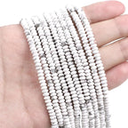Natural White Howlite Spacer Beads Caps Rondelle Disk Loose Beads for Beading Jewelry Making 4mmx2mm 38cm