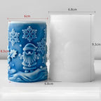 Christmas Deer Snowflake Santa Cylinder Candle & Resin Mold - Resin Casting Silicone Molds for Home Decor & Candle Making Wave Spiral Mold
