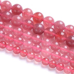 8MM 46PCS Natural Strawberry Quartz Crystal Jade Spacer Loose Beads for Jewelry Making DIY Bracelet Necklace