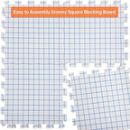Iswabard Blocking Mats for Knitting & Crochet Projects Crochet Blocking Board 9 Pack, Thickness 0.7 inches,150 T-Pins and 1 Storage Bag, Blocking Board for Crocheting Knitting Blocking Mats and Pins