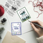 CHGCRAFT Mountain Scenery Clear Stamps Bible Words Style Transparent Stamps Silicone Clear Stamp Seals for Carding Making DIY Scrapbooking Photo Album Decoration, 4.3x6.3 inch