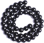 4MM Natural Black Agate Gemstone Beads Round Loose Stone Beads for Jewelry and Bracelets Making 180pcs 2 Strands 32"
