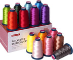 Richword Selected Embroidery Machine Thread 15 Colors 40WT (108D/2) Polyester Thread Kit Each Spool 4000M (4374Y) Suitable for Embroidery Machines