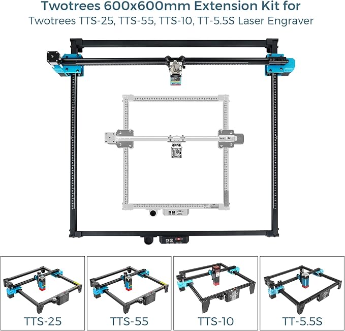 Twotrees TTS-55 Pro Laser Engraver 5.5W Laser Engraving Machine,Twotrees Stepper Motor Nema 17 Motor 42BYGH (600 * 600mm Expansion Kit)