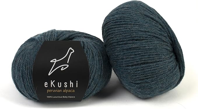 100% Baby Alpaca Yarn for Knitting & Crocheting - Set of 2 Skeins of Premium Yarn DK - Lightweight, Hypoallergenic & Thermal Peru Made - Ideal for Delicate Projects (M019 - Dark Teal)