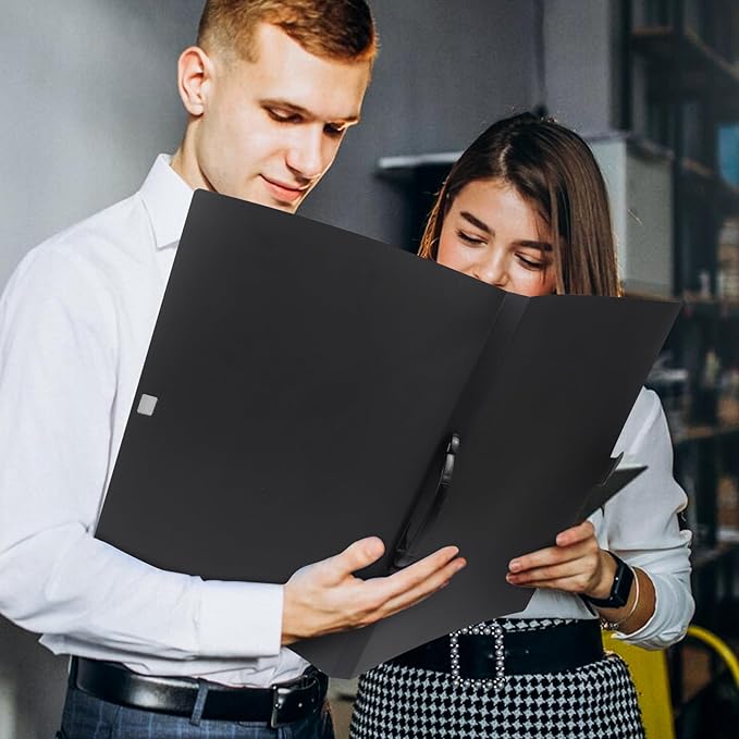 JJRING 16x22 Art Portfolio Folder for Diamond Painting, 40-Pocket Portfolio Binder Featuring Clear Plastic Sleeves, Display Book with Handle for Artwork and Document Storage, Black