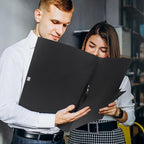 JJRING 16x22 Art Portfolio Folder for Diamond Painting, 40-Pocket Portfolio Binder Featuring Clear Plastic Sleeves, Display Book with Handle for Artwork and Document Storage, Black