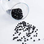 1100pcs Black 4mm Bicone Crystal Beads for Jewelry Making – Small Faceted Glass Beads for Bracelets, Earrings, Loc Sprinkles, DIY Crafts