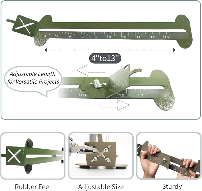 Paracord Jig Tools Bracelet Making Kit Accessories Adjustable Paracord Jig Kit with 2 Cords and 3 Buckles Bracelet Adjustable Length 4" to 13" (Green)