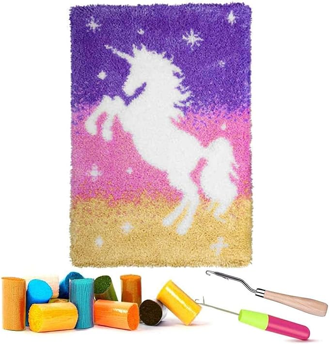 Latch Hook Rugs Kits Christmas for Kids Adults Beginners, Dinosaur Owl Smile Star Sunflower Dog Panda Small Large DIY Latch Hook Rug Making Kit for Girls and Boys