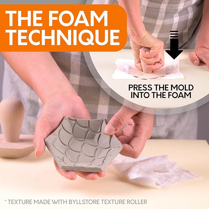 Byllstore 3-Pack Hexagonal Pottery Molds | Create Bowls & Plates | 4″, 6″ & 8″ Ceramic Tops | Interchangeable Handle