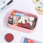 YOOLIFE Christmas Stocking Stuffers | Travel Toiletry Bag | Pink Clear Makeup Bag for Teen Girls Kids Cosmetic Bags for 5 6 7 8 9 10 11 12 13 Year Old Birthday Gifts for Girls Initial D