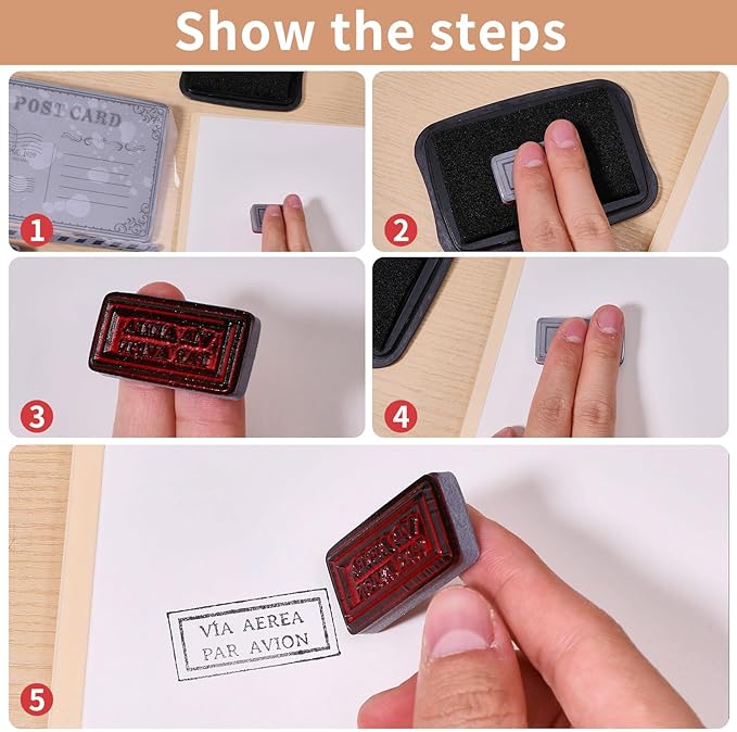 GLOBLELAND Vintage Postcard Cling Rubber Stamp Postage Postmark 7.1x8.7inch Cling Stamps Embossing Stamp Seal for DIY Scrapbooking and Card Making Paper Craft Decor