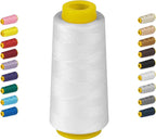 1800 Yards White Thread for Sewing，All Purpose Sewing Thread, Hilos para Coser, Polyester Thread 40s/2 for Serger&Overlock, Quilting, Piecing, Sewing Machine