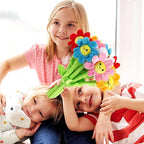 10 Pcs Plush Smile Flower Stuffed Bendable Stems Plush Bouquet Toy Soft Flower 12.6 Inch for Christmas 2025 Mother's Day Girl Girlfriend Wife(Lovely Style)