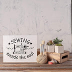 Sewing Mends The Soul Stencil - Quilt Stencil, Easy-to-Use for Stylish DIY Decor Projects, Sewing Mends Stencil