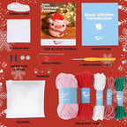 CrochetBox Crochet Kit for Beginners Adults - Christmas Pig Starters Crochet Kit, Beginners Crocheting Kitting for Adults Teen, Craft Gifts with Crochets Yarns, Hook, Step-by-Step Video, Instruction