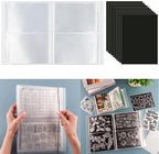 10 Pcs 0.3mm Magnet Sheets and 80 pockets/20 pages Storage Album for Stamp and Cutting Dies Storage Book Organizer Folder for Storage Die Cutting, DIY Scrapbooking Card Making Supplies (Clear)