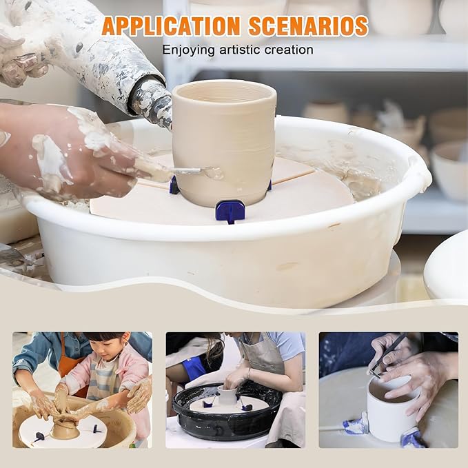 JIAWANSHUN Pottery Machine Turntable Clamp, Adjustable Ceramic Art Repair Tool, Portable Pottery Centering Tool, Ceramic Pottery Trimming Turntable Tools for Ceramic Beginners Professionals