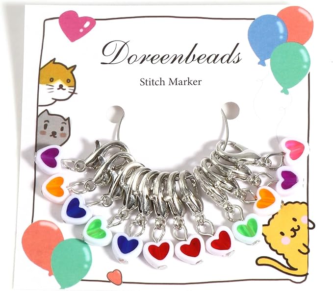 DoreenBeads Stitch Markers for Crocheting and Knitting, Alloy Enamel Crochet Marker Crochet Gifts for Knitting Weaving Sewing Accessories Quilting Jewelry Making