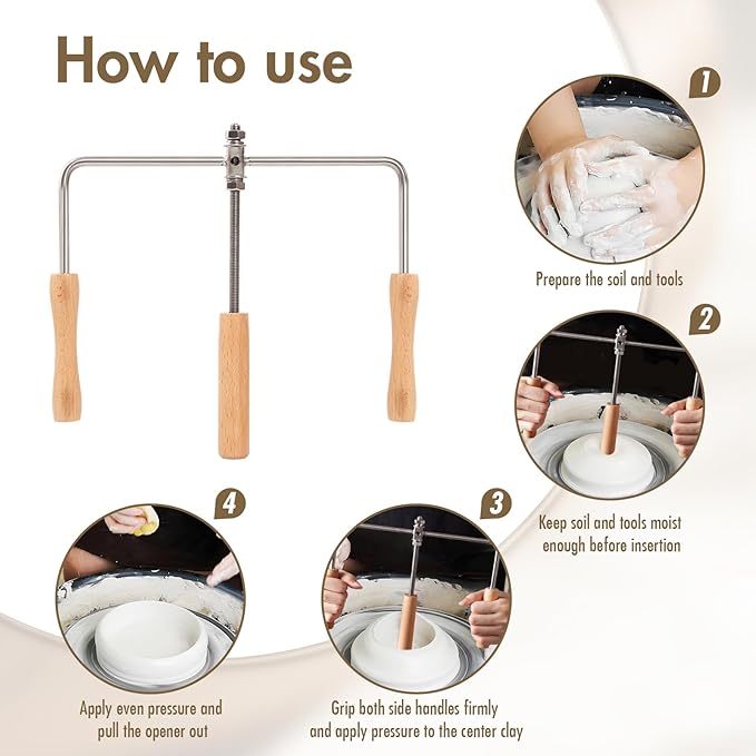 Pottery Trimming Tools and Supplies,Ceramic Pot Cup Opening Tool and Accessories，Pottery Molds for Handbuilding and Pottery Wheel Tools,with 5 Pcs Thickness Wood Boards