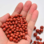 NCB 200pcs 6mm Red Jasper Loose Beads for Jewelry Making, Natural Semi Precious Beads Round Smooth Gemstones Spacer Beads Charms for Necklaces Bracelets (Red Jasper, 6mm 200Beads)