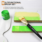 1 1/2 inch Flat Paint Brushes for Acrylic Painting,4 Pieces 38mm Large Craft Basecoating PaintBrushes with Wooden Handle for Acrylic, Oil, Body, Facial mask Brushes