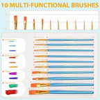 S & E TEACHER'S EDITION 330 Pcs Paint Brush Set, 300 Pcs Paint Brushes, 30 Pcs Palettes for Kids/Adults to Create Art Painting