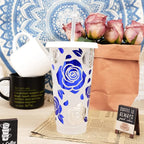 TECKWRAP Blue Chrome Vinyl Wrap Blue Metallic Permanent Vinyl 1ftx5ft