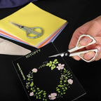 Small Craft Scissors - Little Flat Scissor with Cover, Sharp Tiny Scissors All Purpose for Thread Paper Cutting, Needlepoint Art Work DIY Tools Home Office