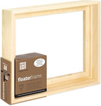 Ampersand Art Supply Floaterframe Readymade Frame for Flat and 7/8" Deep Wood Panel and Canvas Artwork, Paintings, Prints, and More, 11"x14", Maple Bold