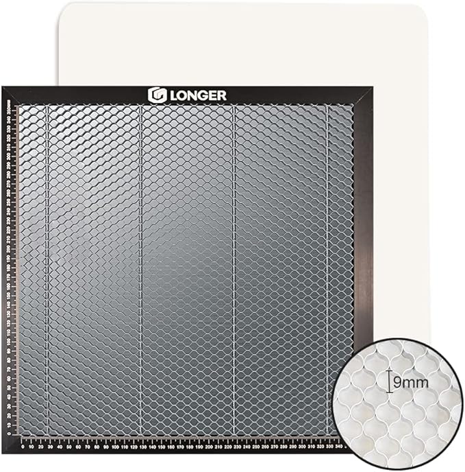 Longer Honeycomb Working Table, 15.7"x 15.7"x 0.86" Honeycomb Working Bed for CO2 or Diode Laser Engraver Cutting Machine, Fast Heat Dissipation with Aluminum Plate for Table-Protecting