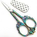Small Embroidery Scissors with Cover -Cute and Comfortable handles with Sturdy and Sharp Tips for Precise Cutting, Sewing and Craft Supplies Kit