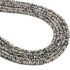 Natural Dalmatian Stone Spacer Beads Caps Rondelle Disk Loose Beads for Beading Jewelry Making 4mmx2mm 38cm