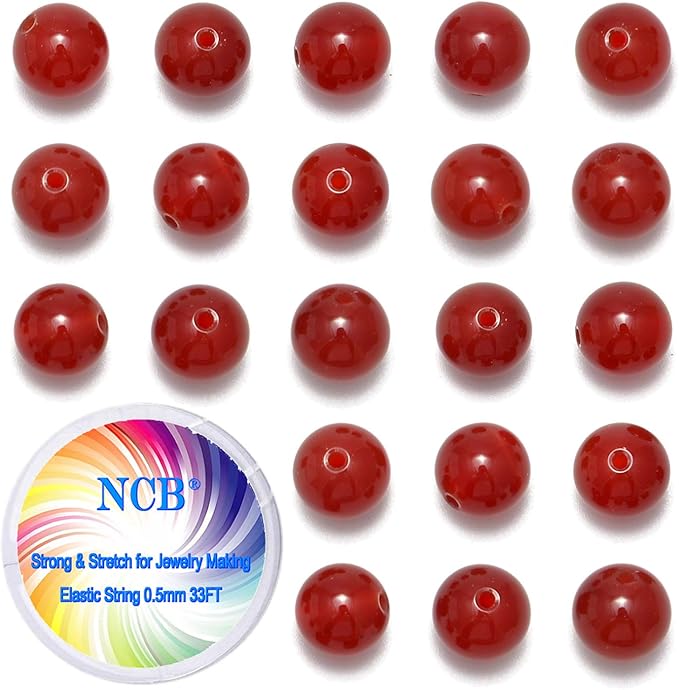 NCB 200pcs 4mm Carnelian Loose Beads for Jewelry Making, Natural Semi Precious Beads Round Smooth Gemstones Spacer Beads Charms for Necklaces Bracelets (Carnelian, 4mm 200Beads)