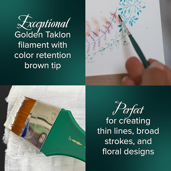 Silver Brush Limited 6808S1/2 Crystal Squash Wash Brush for Watercolor and Oil, Short Handle, Size 1/2, Square Wash